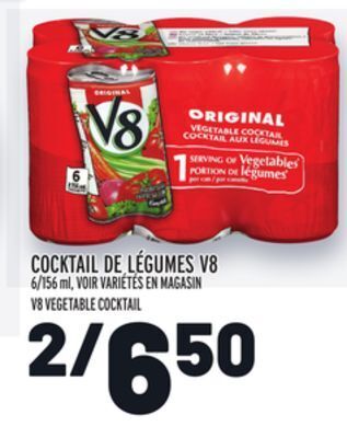 Metro Cocktail de légumes v8 | v8 vegetable cocktail offer