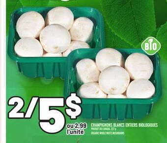 Metro Champignons blancs entiers biologiques | organic whole white mushrooms offer