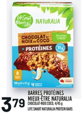 Metro Barres protéines mieux-être naturalia | life smart naturalia protein bars offer
