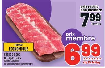 Metro Côtes de dos de porc frais format économique | fresh pork back ribs, economic pack offer