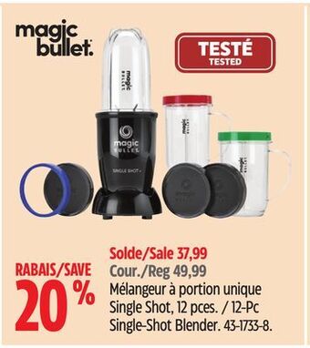 Canadian Tire Magic bullet 12-pc single-shot blender offer