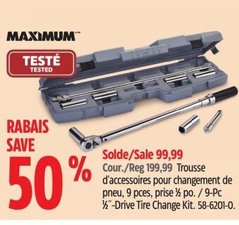 Canadian Tire Maximum 9-pc 1⁄2˝-drive tire change kit offer