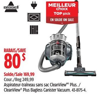 Canadian Tire Bissell cleanview plus bagless canister vacuum offer