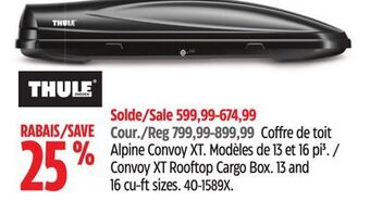 Canadian Tire Thule convoy xt rooftop cargo box offer