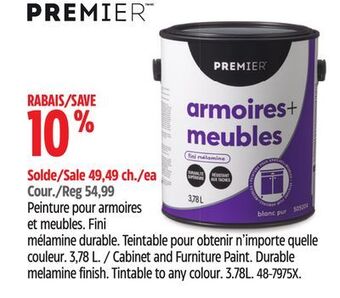 Canadian Tire Premier cabinet and furniture paint offer