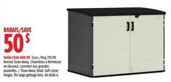 Canadian Tire Suncast stow-away shed offer