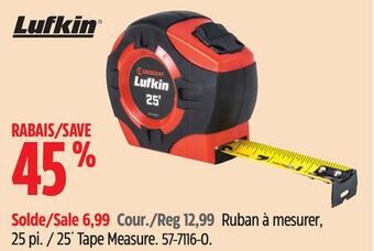 Canadian Tire Lufkin 25´ tape measure offer
