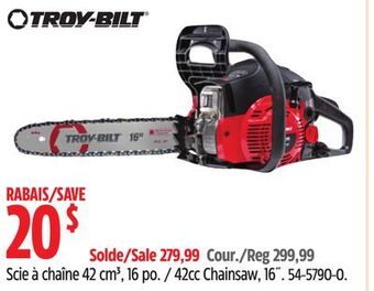 Canadian Tire Troy-bilt 42cc chainsaw, 16 offer