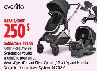 Canadian Tire Evenflo pivot xpand modular single-to-double travel system offer