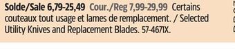 Canadian Tire Olfa selected utility knives and replacement blades offer