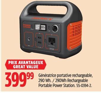 Canadian Tire Jackery 290wh rechargeable portable power station offer