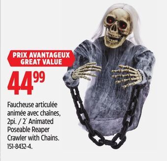 Canadian Tire Gemmy 2´ animated poseable reaper crawler with chains offer