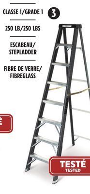 Canadian Tire Maximum grade 1 fiberglass heavy-duty industrial step ladder, 250-lb, 8-ft offer