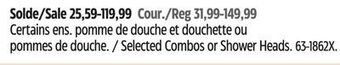 Canadian Tire Moen selected combos or shower heads offer