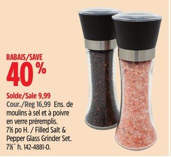 Canadian Tire Kamenstein filled salt & pepper glass grinder set 7 1⁄2 h offer