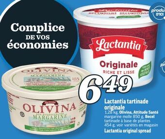 Marché Richelieu Tartinade originale lactantia | lactantia original spread offer