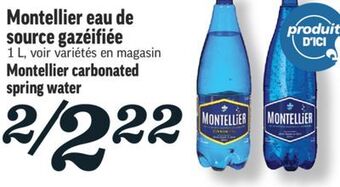 Marché Richelieu Montellier eau de source gazéifiée | montellier carbonated spring water offer