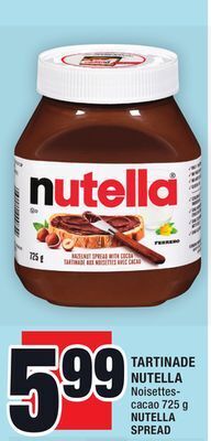 Super C Tartinade nutella | nutella spread offer