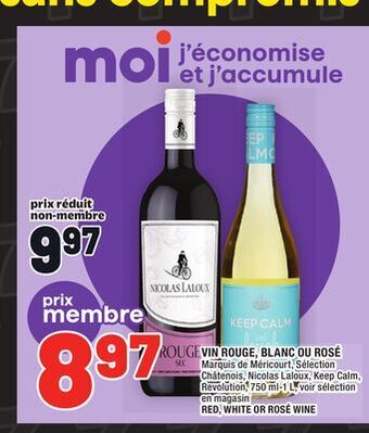 Super C Vin rouge, blanc ou rosé | red, white or rosé wine offer