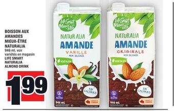 Super C Boisson aux amandes mieux-être naturalia | life smart naturalia almond drink offer