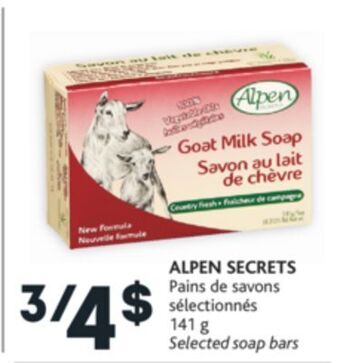 Brunet Alpen secrets pains de savons sélectionnés offer
