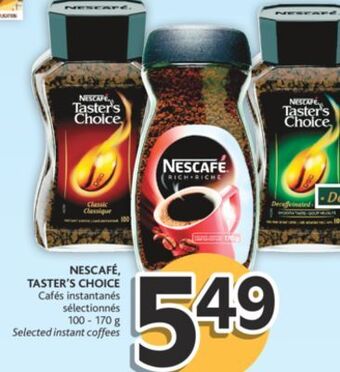 Brunet Nescafé, taster's choice cafés instantanés sélectionnés offer