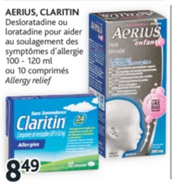 Brunet Aerius, claritin desloratadine ou loratadine pour aider au soulagement des symptômes d'allergie offer