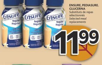 Brunet Ensure, pediasure, glucerna substituts de repas sélectionnés offer