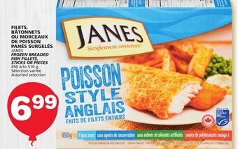 Marches Tradition Janes frozen breaded fish fillets, sticks or pieces offer