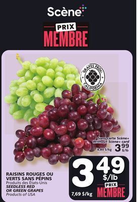 Marches Tradition Seedless red or green grapes offer