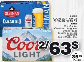 Marches Tradition Coors light or sleeman clear 2.0 beer offer