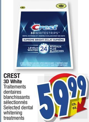 Jean Coutu Crest 3d white selected dental whitening treatments offer