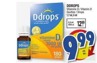 Jean Coutu Ddrops vitamin d drops offer
