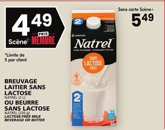 Rachelle-Bery Grocery Natrel (2 l) or natrel (250 g) lactose-free milk beverage or butter offer