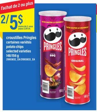 Maxi Croustilles pringles, 148/156 g offer