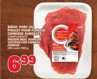 Marché Bonichoix Compliments frozen beef, pork or chicken for chinese fondue offer