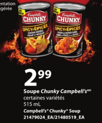 Provigo Soupe chunky campbell's, 515 ml offer