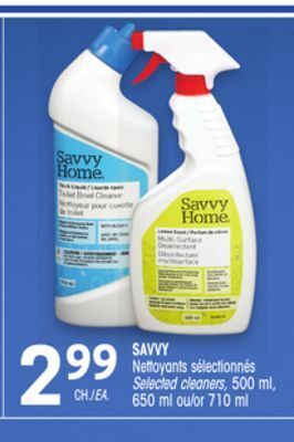 Uniprix Savvy nettoyants sélectionnés/ selected cleaners offer
