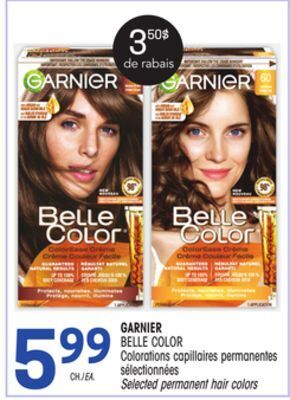 Uniprix Garnier belle color colorations capillaires permanentes/sélectionnées selected permanent hair colors offer