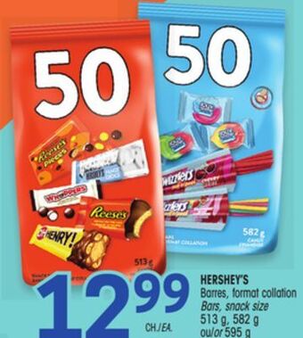Uniprix Hershey's barres, format collation bars, snack size offer