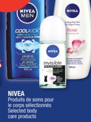 Jean Coutu Nivea selected body care products offer