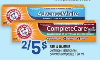 Uniprix Arm & hammer dentifrices sélectionnés/selected toothpastes offer