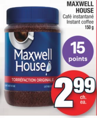 Jean Coutu Maxwell house instant coffee offer