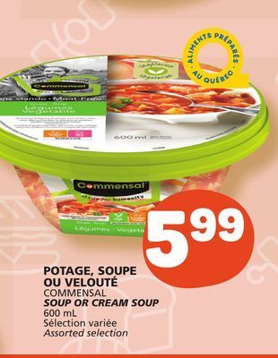 Marché Bonichoix Commensal soup or cream soup offer