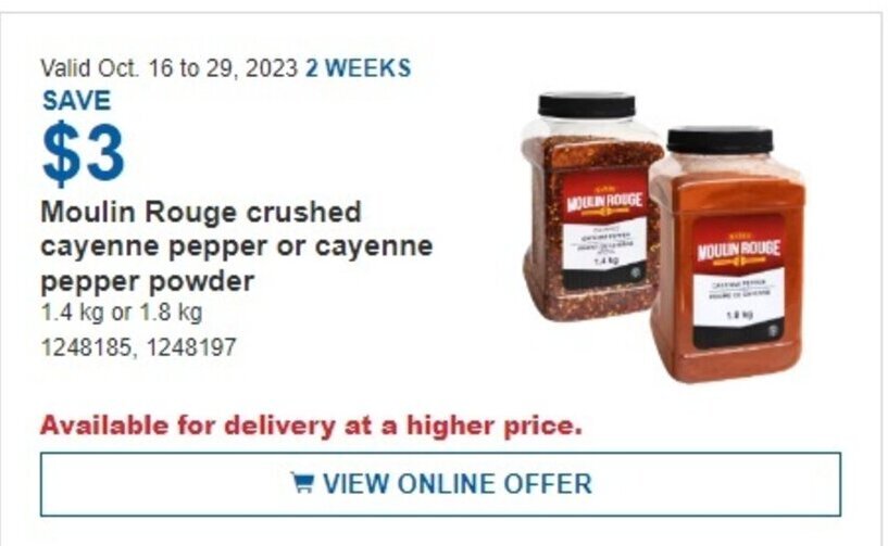 Moulin Rouge crushed cayenne pepper or cayenne pepper powder offer at