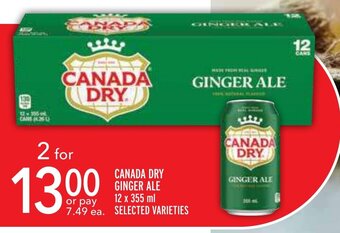 Metro CANADA DRY GINGER ALE 12 x 355ml SELECTED VARIETIES offer