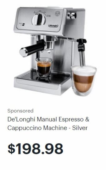 Best Buy De'Longhi Manual Espresso & Cappuccino Machine - Silver offer