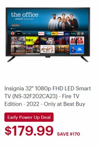 Best Buy Insignia 32" 1080p FHD LED Smart TV (NS-32F202CA23) - Fire TV Edition - 2022 - Only at Best Buy offer