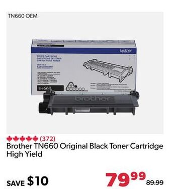 Shopper+ Brother tn660 original black toner cartridge high yield offer
