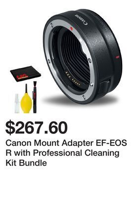Newegg Canon mount adapter ef-eos r with professional cleaning kit bundle offer